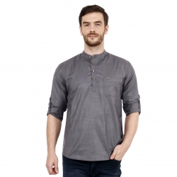 Mens Dark Grey Short Kurta